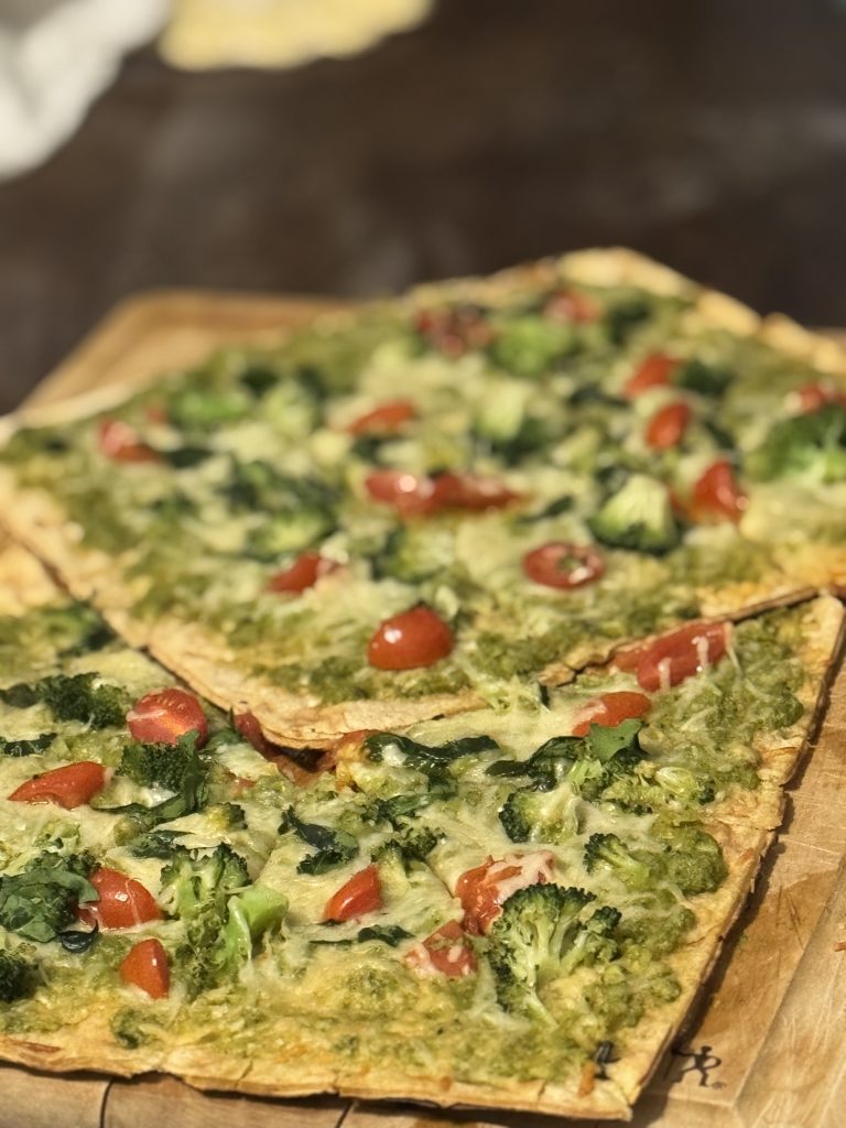 Homemade flatbread filled with love and veggies