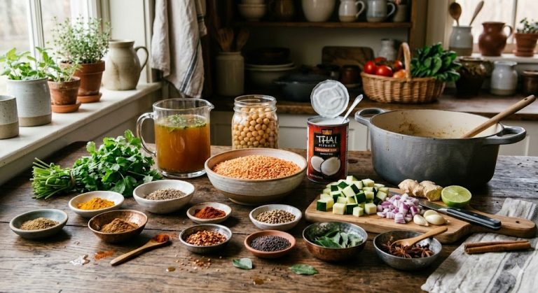 Ingredients for a fulfilling curry dish